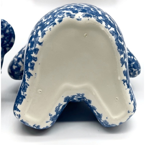 Vintage Blue Spongewear Teddy Honey or sugar jar ceramic pottery ca 70s or 80s - Picture 3 of 4